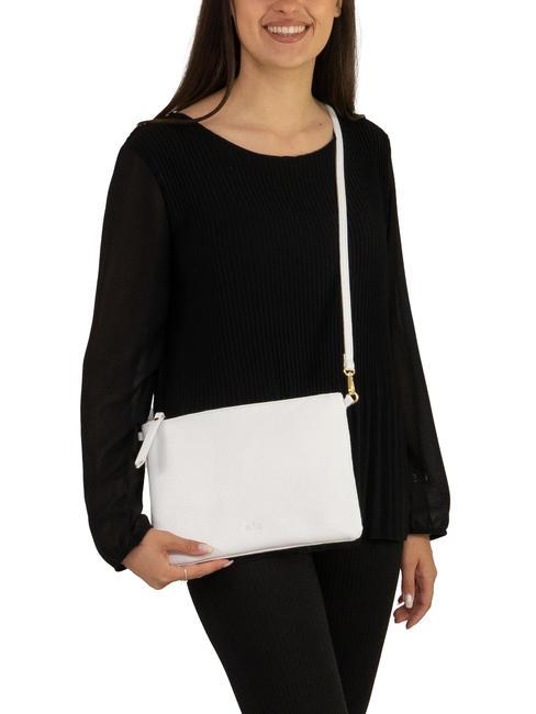 CLAUDIA Dollar leather clutch bag with shoulder strap optical white - Women&rsquo;s Bags