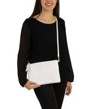 LESAC CLAUDIA Dollar leather clutch bag with shoulder strap optical white - Women&rsquo;s Bags - 4