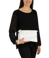 LESAC CLAUDIA Dollar leather clutch bag with shoulder strap optical white - Women&rsquo;s Bags - 5