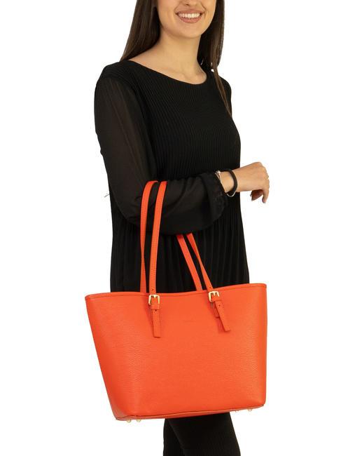 CHIARA Dollar leather shopper bag coral - Women’s Bags
