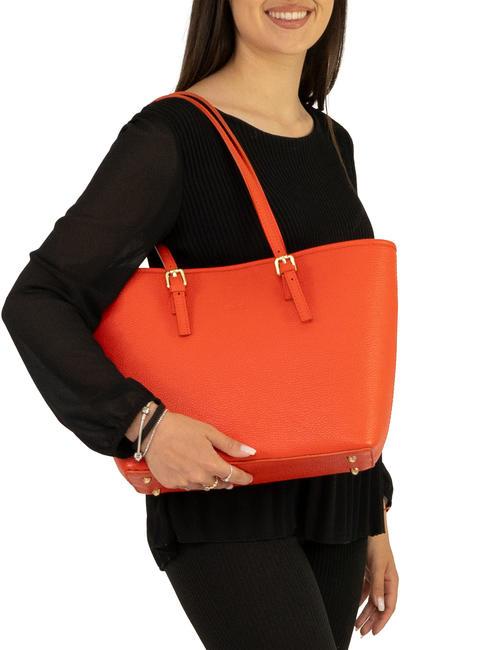 CHIARA Dollar leather shopper bag coral - Women’s Bags