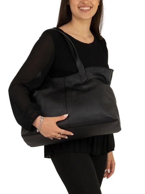MARTINA Dollar leather shopper bag black - Women’s Bags