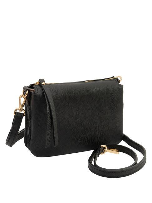 SIMONA Tris dollar leather shoulder bag black - Women’s Bags