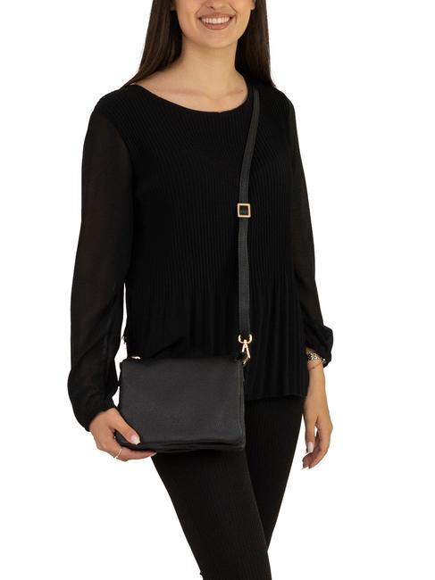 SIMONA Tris dollar leather shoulder bag black - Women’s Bags