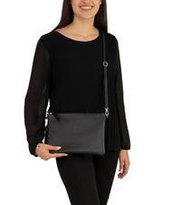 LESAC CLAUDIA Dollar leather clutch bag with shoulder strap black - Women’s Bags - 4