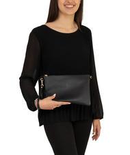 LESAC CLAUDIA Dollar leather clutch bag with shoulder strap black - Women’s Bags - 5
