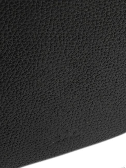 CLAUDIA Dollar leather clutch bag with shoulder strap black - Women’s Bags