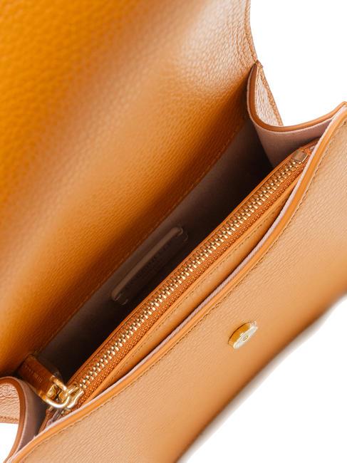 ANNE Mini bag with flap in hammered leather paprika - Women’s Bags