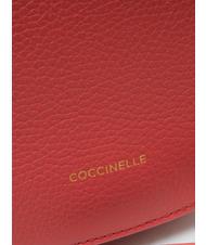 COCCINELLE ALPHA  Mini shoulder bag, in leather cranberries - Women&rsquo;s Bags - 5