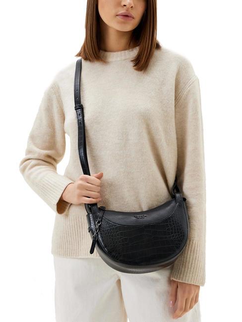 TIRAMISU Croc print shoulder bag Black - Women’s Bags