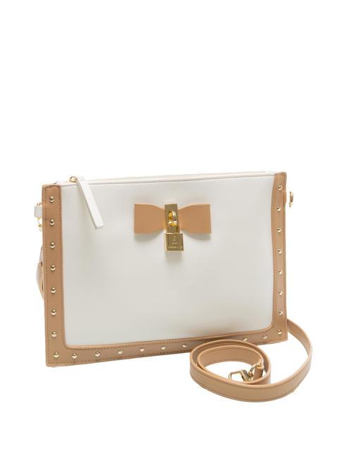 LA LA LAND Flat shoulder clutch bag white/tan - Women’s Bags