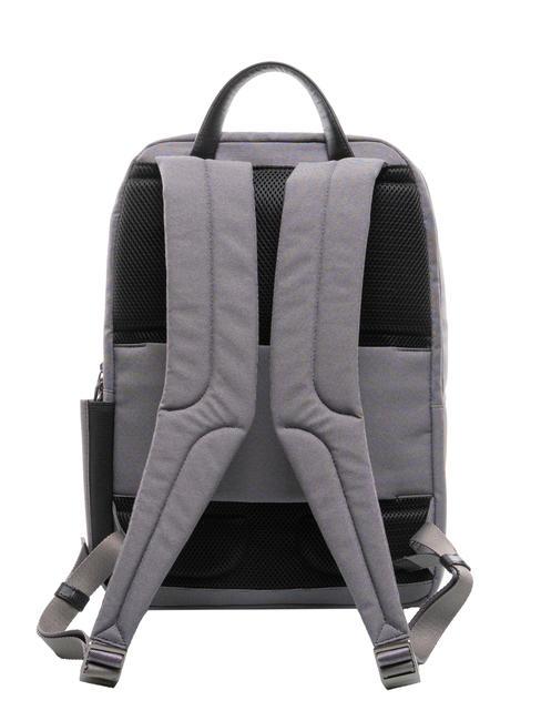 KLOUT Backpack in leather and fabric, 15.6 "pc holder grigio2 - Laptop backpacks