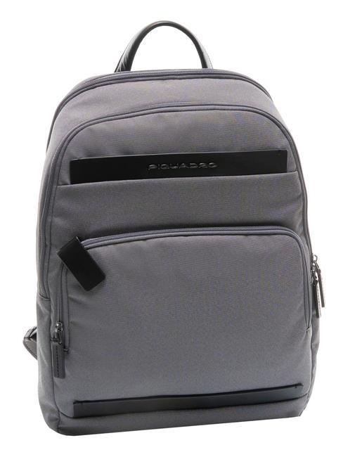 KLOUT Backpack in leather and fabric, 15.6 "pc holder grigio2 - Laptop backpacks