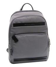 PIQUADRO KLOUT Backpack in leather and fabric, 15.6 "pc holder grigio2 - Laptop backpacks - 4