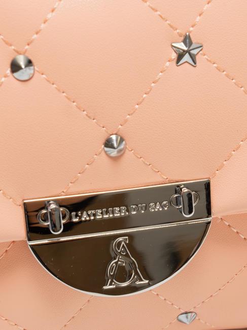 REBECCA Quilted bag with flap peach - Women’s Bags