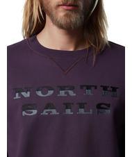 NORTH SAILS LETTERING LOGO Cotton crewneck sweatshirt dark plum - Sweatshirts - 3