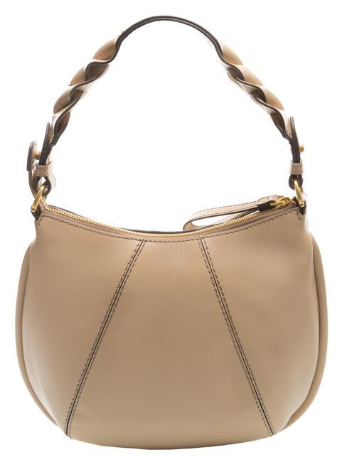 BRIGIDA Leather shoulder hobo bag natural abb. gold - Women’s Bags