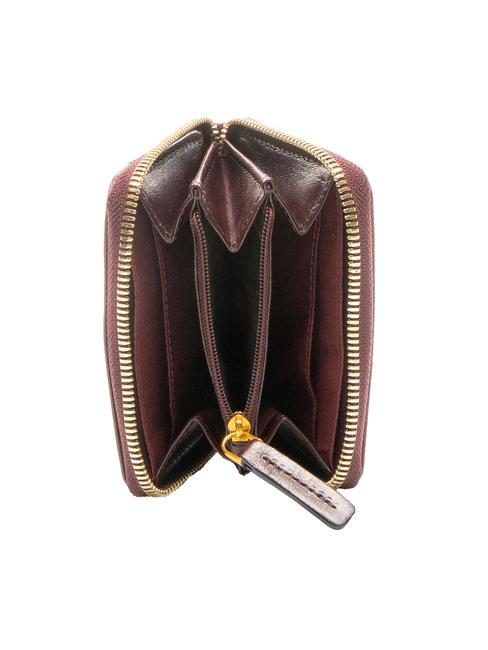 OGNISSANTI Small zip around leather wallet Rubinium / Gold - Women’s Wallets