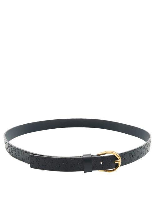 EMBOSSED Leather belt blue - Belts