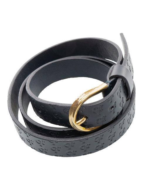 EMBOSSED Leather belt blue - Belts