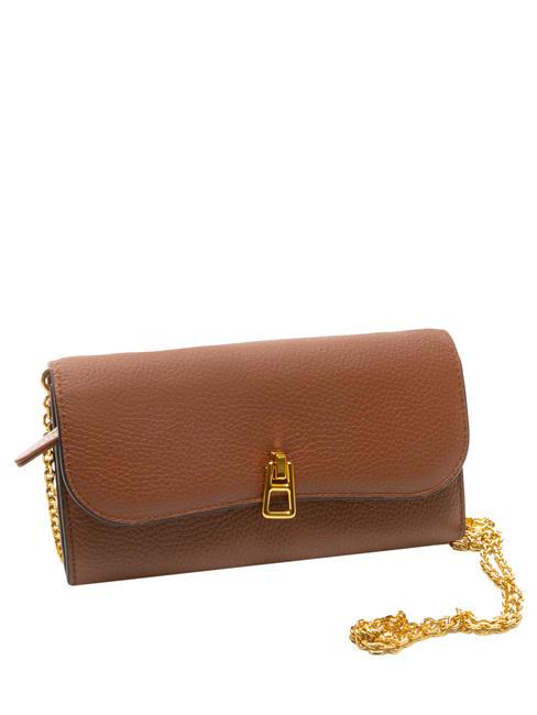 MAGIE Leather clutch bag with chain shoulder strap BRULE - Women’s Bags