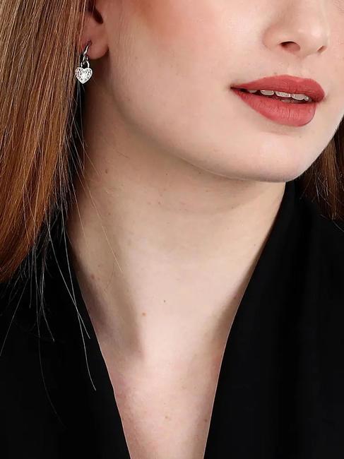 ABBRACCIO Heart charm earrings with zircons blanc - Earrings