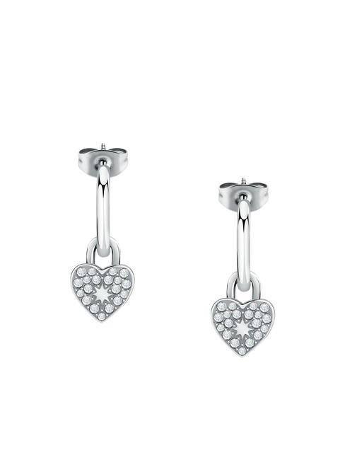 ABBRACCIO Heart charm earrings with zircons blanc - Earrings
