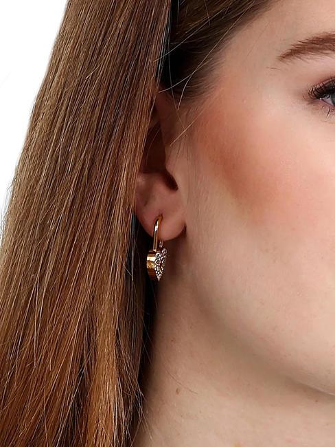 ABBRACCIO Heart earrings with zircons gold - Earrings