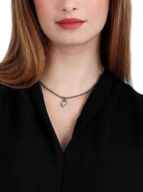 ABBRACCIO Zircon heart charm necklace blanc - Necklaces