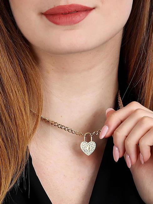 ABBRACCIO Zircon heart charm necklace gold - Necklaces