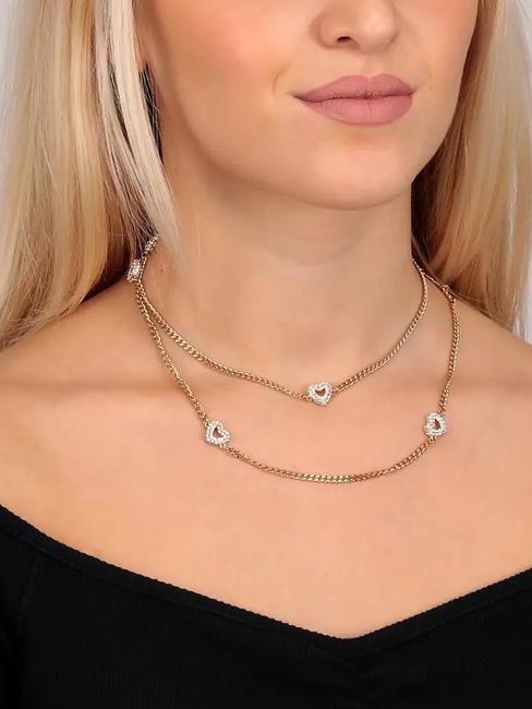 INCONTRI Double twist necklace with hearts gold - Necklaces