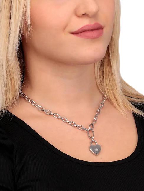 ABBRACCIO Heart charm chain necklace SILVER - Necklaces