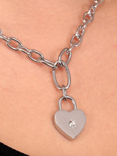 ABBRACCIO Heart charm chain necklace SILVER - Necklaces