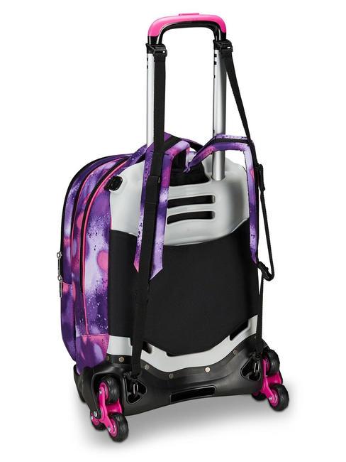 DETACH BUBBLE STREET Detachable double backpack trolley ROSE VIOLET - Backpack trolleys