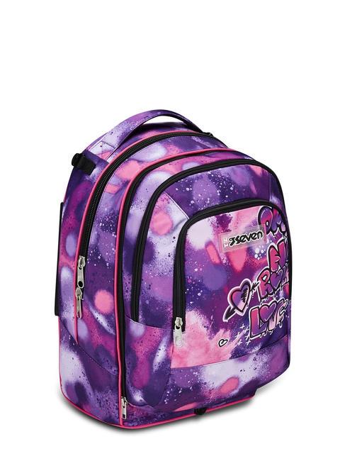DETACH BUBBLE STREET Detachable double backpack trolley ROSE VIOLET - Backpack trolleys
