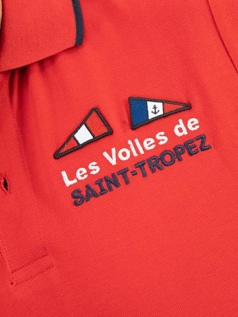 SAINT-TROPEZ Short sleeve polo shirt in cotton red - Polo shirt