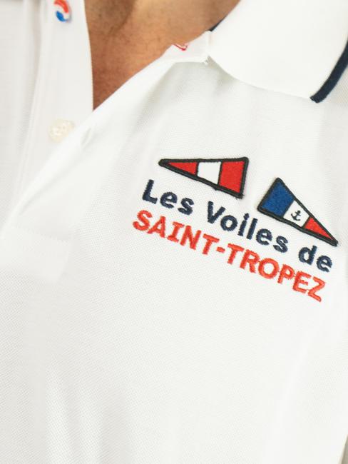 SAINT-TROPEZ Short sleeve polo shirt in cotton white - Polo shirt