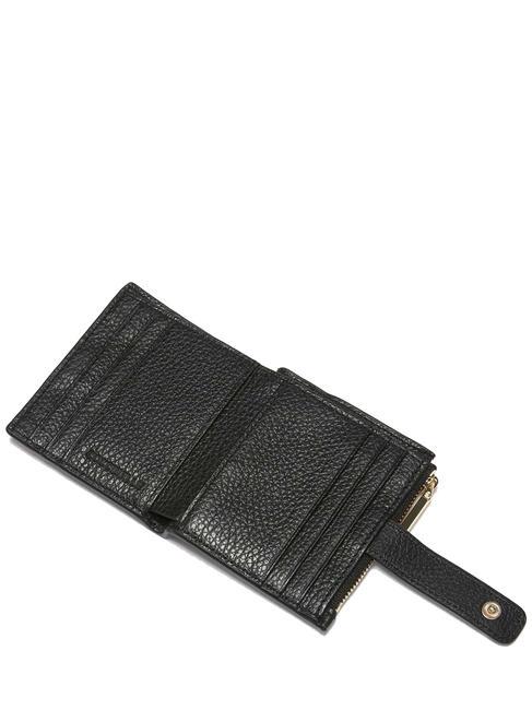 METALLIC SOFT Mini leather wallet Black - Women’s Wallets