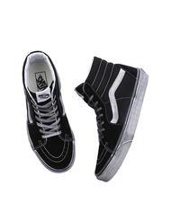 VANS UA SK8-HI Leather sneakers stressed black/white - Unisex shoes - 4