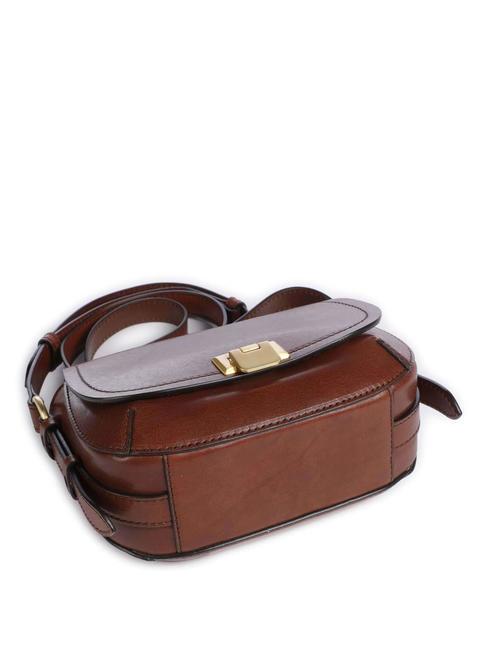 FEDERICA  Mini shoulder bag, in leather BROWN - Rigid Trolley Cases