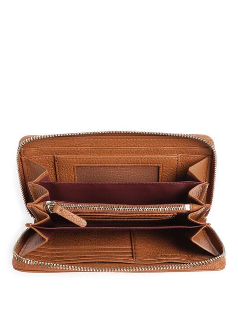 METALLIC SOFT Textured leather zip wallet CUIR - Women&rsquo;s Wallets