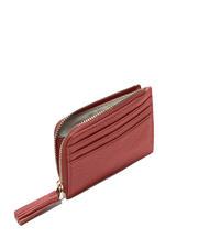 COCCINELLE TASSEL Card holder with zip in hammered leather brandy - Women&rsquo;s Wallets - 2