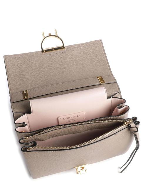 ARLETTIS Hammered leather handbag warm taupe - Women’s Bags