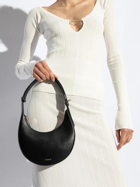 DELIZIA  Mini shoulder bag, in leather Black - Women’s Bags