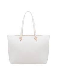 LESAC VIOLA  Leather shopping bag optical white - Women’s Bags - 3