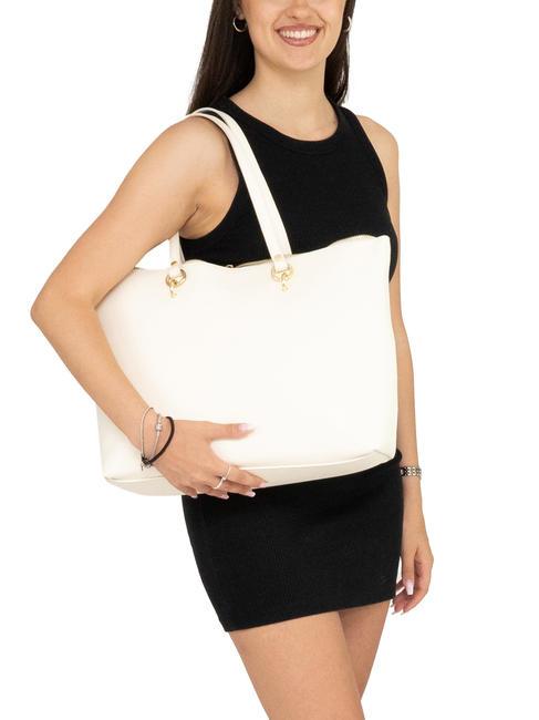 VIOLA  Leather shopping bag optical white - Women’s Bags