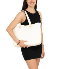 LESAC VIOLA  Leather shopping bag optical white - Women’s Bags - 4