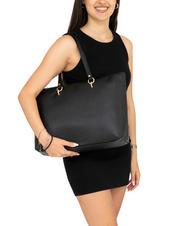 LESAC VIOLA  Leather shopping bag black - Women’s Bags - 4