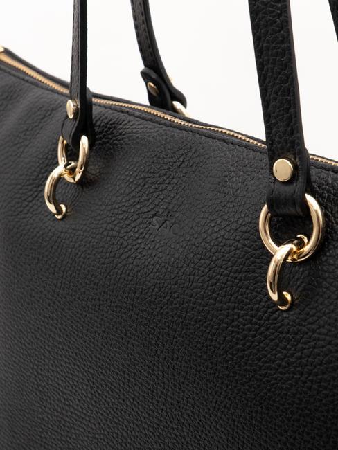 VIOLA  Leather shopping bag black - Women’s Bags