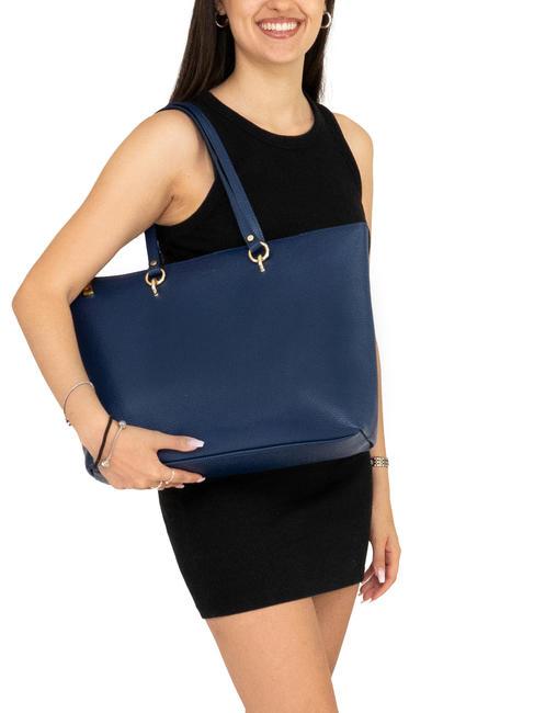 VIOLA  Leather shopping bag jeans - Women’s Bags